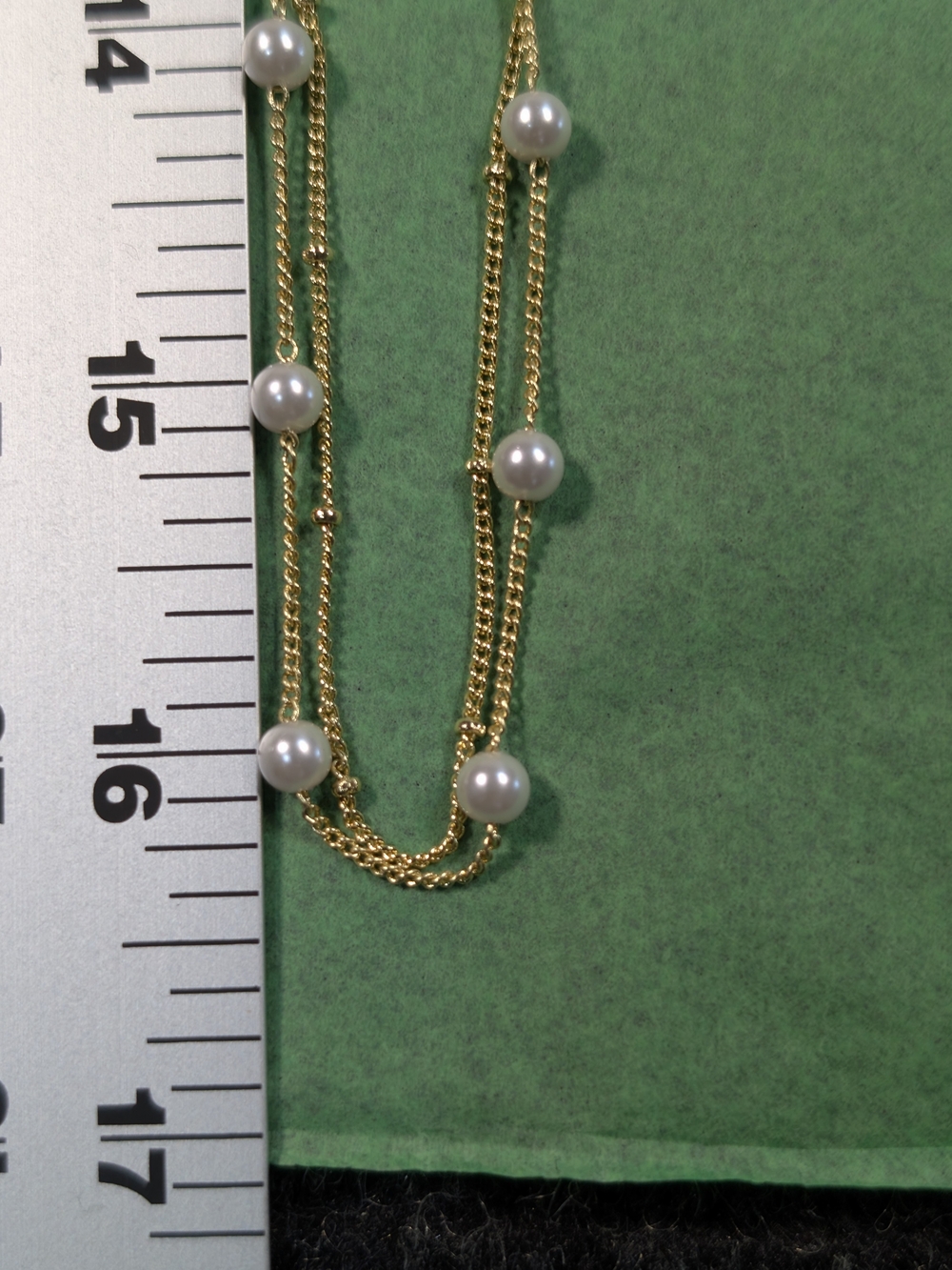 Frye Gold Multi-Strand Necklace with White Pearls